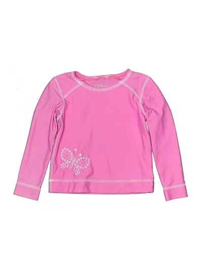 Pre-owned L.l.bean Kids' Long Sleeve T-shirt In Pink