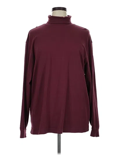 Pre-owned L.l.bean Long Sleeve Turtleneck In Burgundy