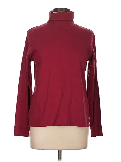 Pre-owned L.l.bean Long Sleeve Turtleneck In Burgundy
