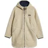 L.l.bean Mountain Windproof High Pile Fleece Coat In Natural