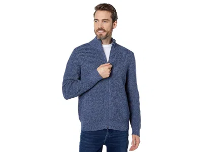 L.l.bean Organic Cotton Full Zip Sweater In Blue