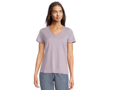L.l.bean Organic Cotton V-neck Short Sleeve T-shirts In Purple