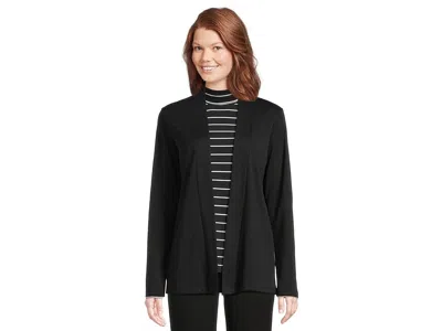 L.l.bean Pima Cotton Open Cardigan With Pockets In Black