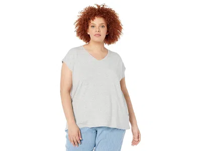 L.l.bean Plus Size Beyond Soft Short Sleeve V-neck T-shirts In Gray