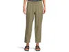 L.l.bean Premium Linen Breezy Pull-on Ankle Pants In Green