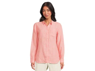 L.l.bean Premium Washable Linen Stripe Tunic Shirt