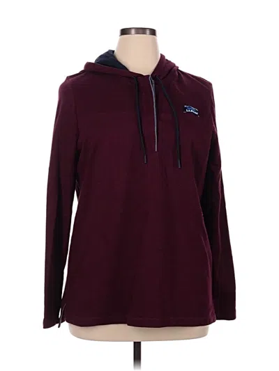 Pre-owned L.l.bean Pullover Hoodie In Burgundy