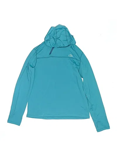 Pre-owned L.l.bean Kids' Pullover Hoodie In Teal