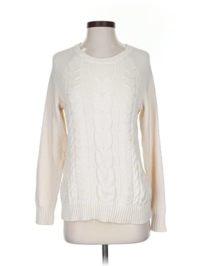 Pre-owned L.l.bean Pullover Sweater In White