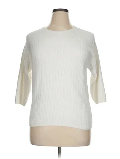 Pre-owned L.l.bean Pullover Sweater In White