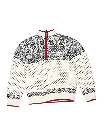 Pre-owned L.l.bean Kids' Pullover Sweater In White
