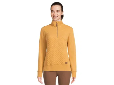 L.l.bean Quilted Sweatshirt 1/4 Zip Pullover Long Sleeve In Yellow