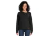 L.l.bean Quilted Sweatshirt Pullover Snap Neck In Black