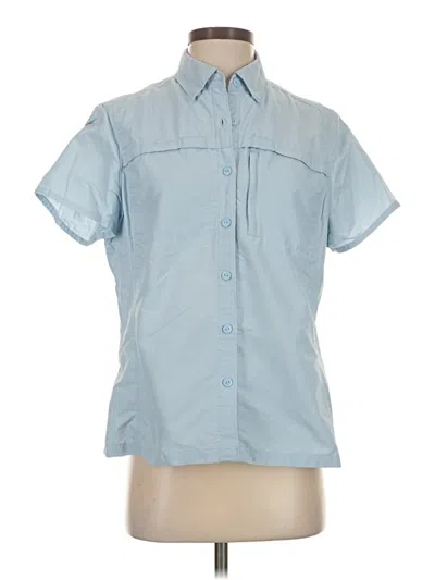 Pre-owned L.l.bean Short Sleeve Blouse In Blue