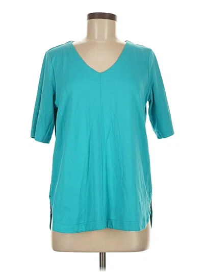 Pre-owned L.l.bean Short Sleeve Blouse In Blue