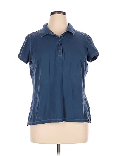 Pre-owned L.l.bean Short Sleeve Blouse In Blue