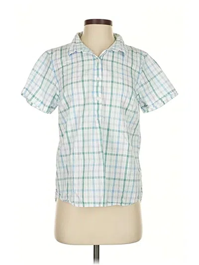 Pre-owned L.l.bean Short Sleeve Blouse In Green