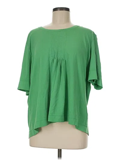 Pre-owned L.l.bean Short Sleeve Blouse In Green