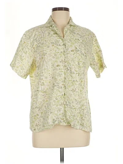 Pre-owned L.l.bean Short Sleeve Blouse In Green