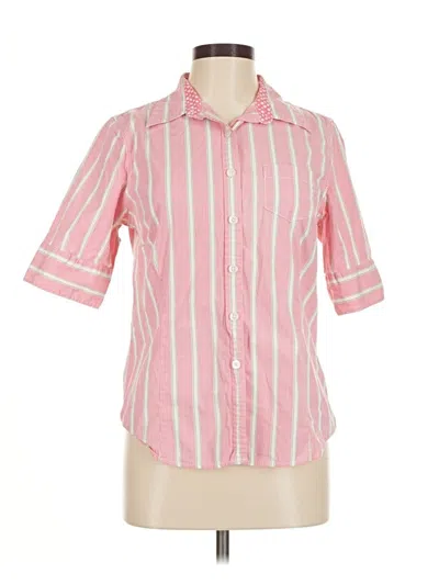 Pre-owned L.l.bean Short Sleeve Blouse In Pink