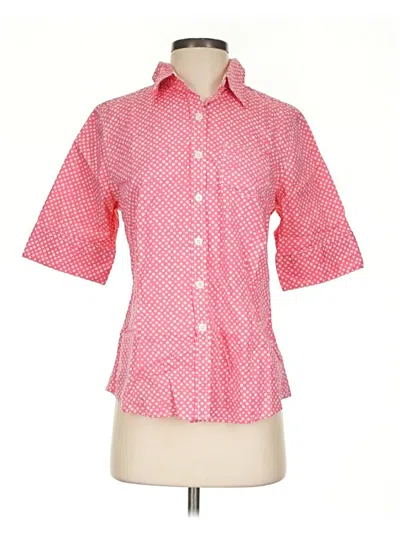Pre-owned L.l.bean Short Sleeve Blouse In Pink