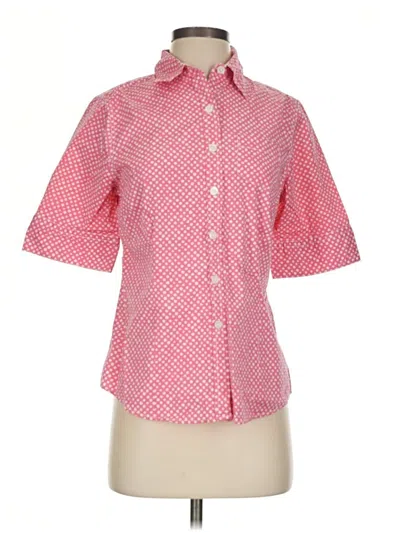 Pre-owned L.l.bean Short Sleeve Blouse In Pink