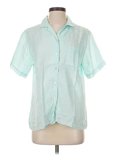 Pre-owned L.l.bean Short Sleeve Blouse In Teal
