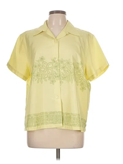 Pre-owned L.l.bean Short Sleeve Blouse In Yellow