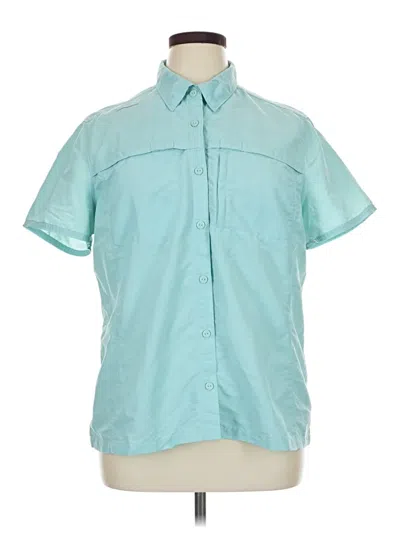 Pre-owned L.l.bean Short Sleeve Button Down Shirt In Blue