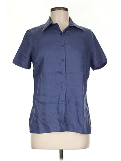Pre-owned L.l.bean Short Sleeve Button Down Shirt In Blue