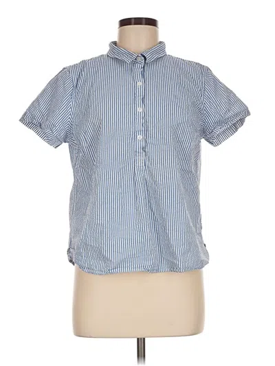 Pre-owned L.l.bean Short Sleeve Button Down Shirt In Blue