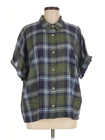 Pre-owned L.l.bean Short Sleeve Button Down Shirt In Green
