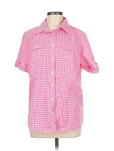 Pre-owned L.l.bean Short Sleeve Button Down Shirt In Pink