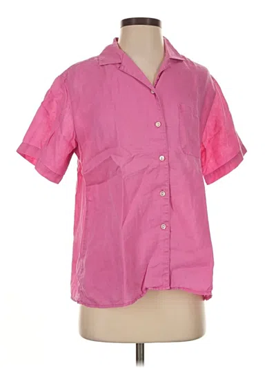 Pre-owned L.l.bean Short Sleeve Button Down Shirt In Pink
