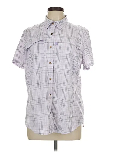 Pre-owned L.l.bean Short Sleeve Button Down Shirt In Purple