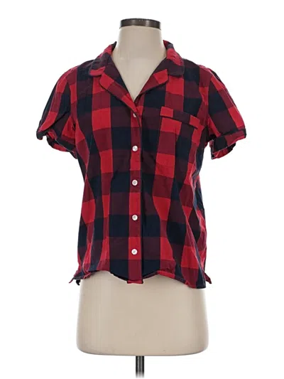 Pre-owned L.l.bean Short Sleeve Button Down Shirt In Red