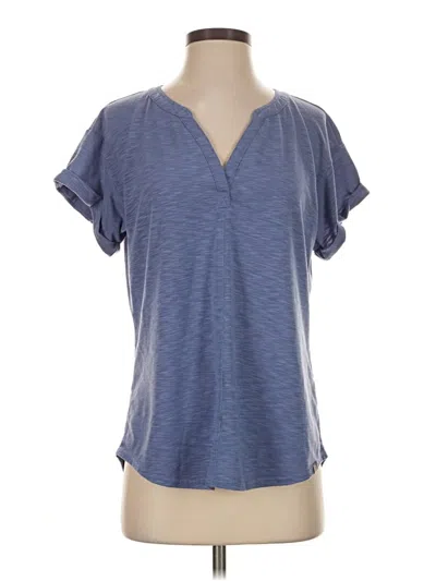 Pre-owned L.l.bean Short Sleeve Henley Shirt In Blue