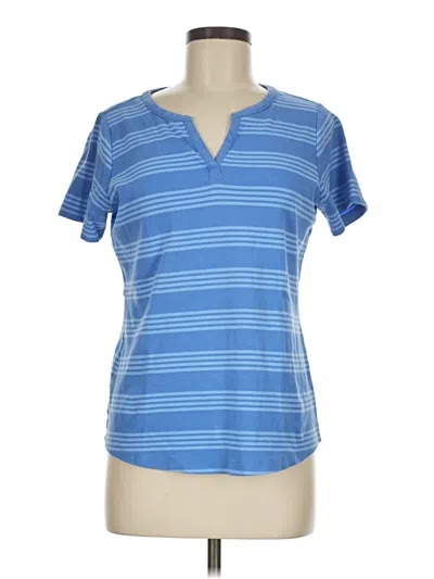 Pre-owned L.l.bean Short Sleeve Henley Shirt In Blue