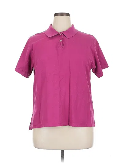 Pre-owned L.l.bean Short Sleeve Polo Shirt In Pink