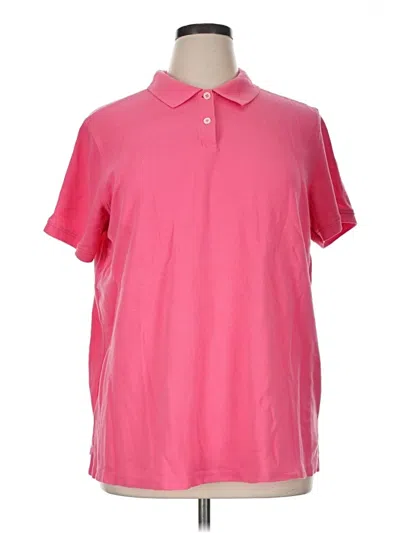 Pre-owned L.l.bean Short Sleeve Polo Shirt In Pink