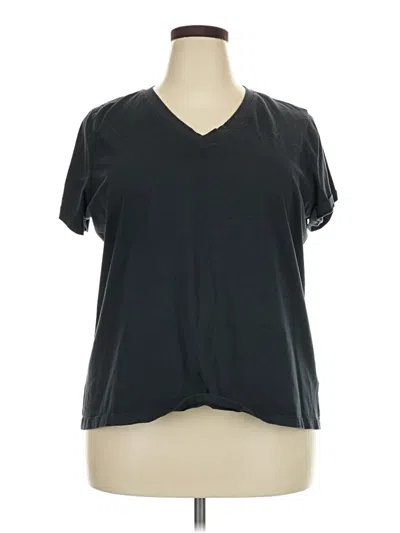 Pre-owned L.l.bean Short Sleeve Top Black V-neck Tops
