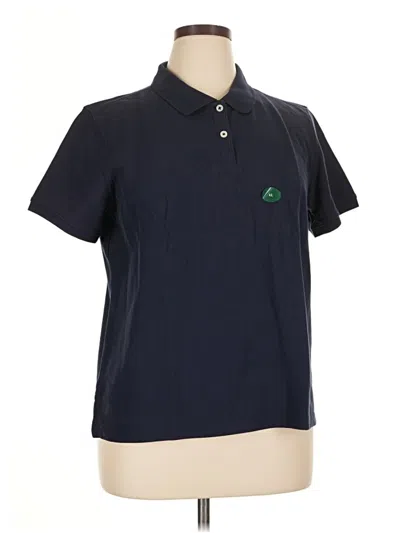 L.l.bean Short Sleeve Top Blue Collared Neckline Tops