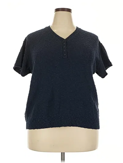 Pre-owned L.l.bean Short Sleeve Top Blue Crew Neck Tops