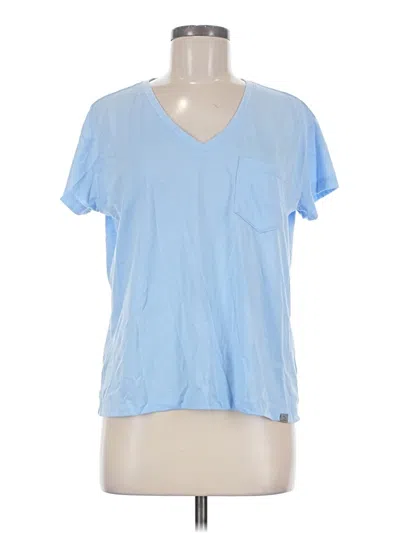 Pre-owned L.l.bean Short Sleeve Top Blue V-neck Tops