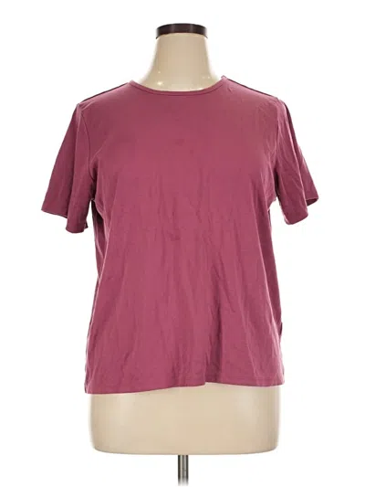 Pre-owned L.l.bean Short Sleeve Top Burgundy Crew Neck Tops