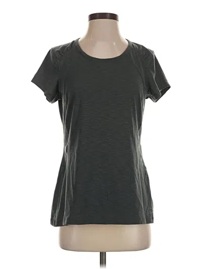 Pre-owned L.l.bean Short Sleeve Top Gray Scoop Neck Tops