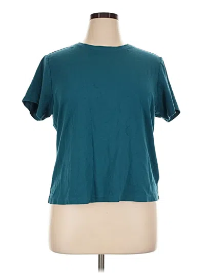 Pre-owned L.l.bean Short Sleeve Top Teal Crew Neck Tops