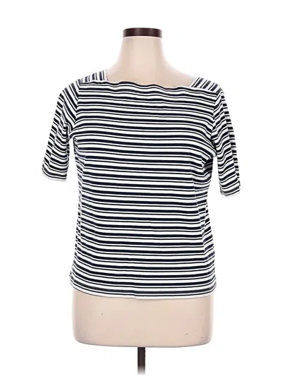 Pre-owned L.l.bean Short Sleeve Top White Boatneck Tops