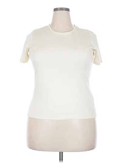 Pre-owned L.l.bean Short Sleeve Turtleneck In Ivory