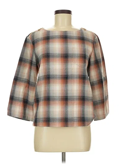 Pre-owned L.l.bean Signature 3/4 Sleeve Blouse In Orange